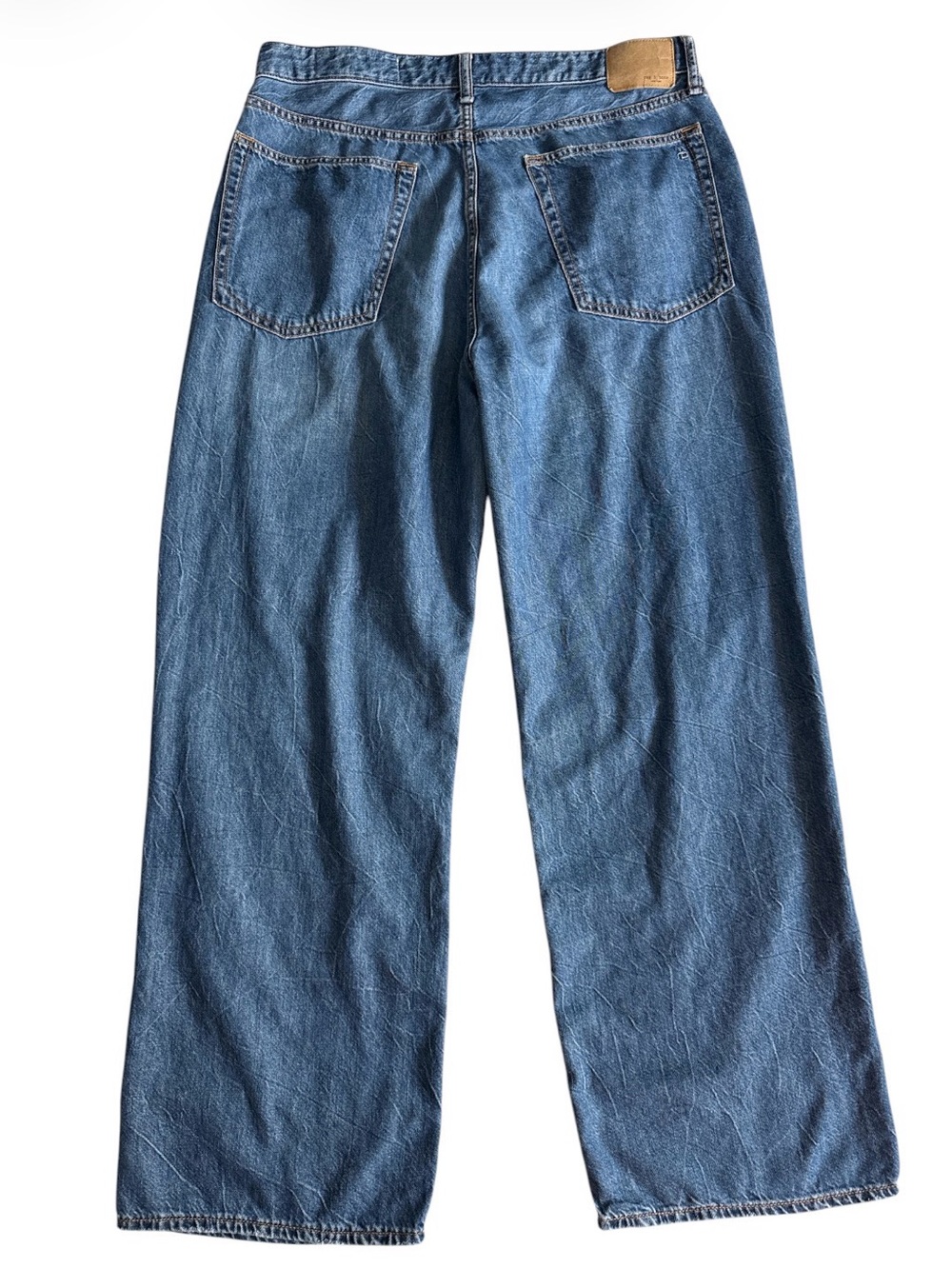 RAG & BONE Logan Mid-Rise Wide Leg Jeans Women’s 33 Featherweight Blue Baggy - Picture 9 of 16
